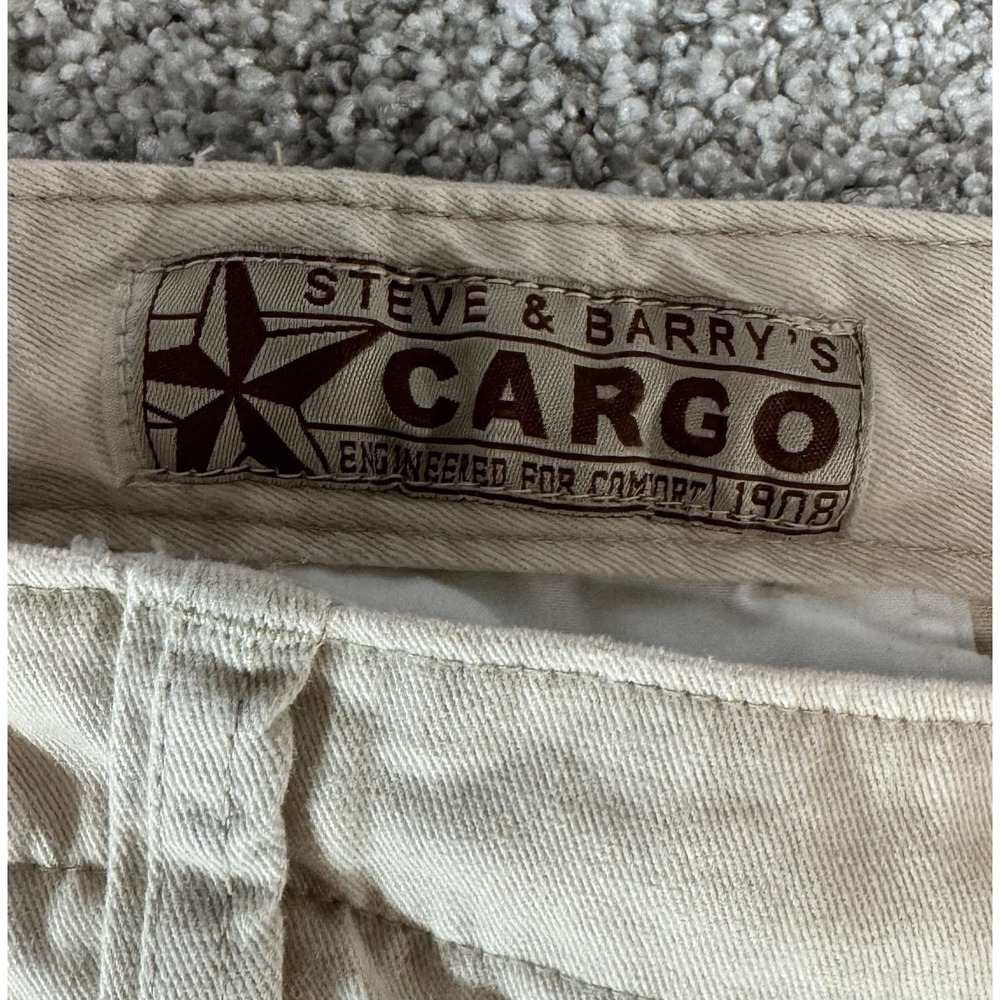 Steve & Barrys Mens Cargo Skater Pants Khaki Vintage Y2K *BRAND NEW* Size 40x30 - Picture 3 of 9